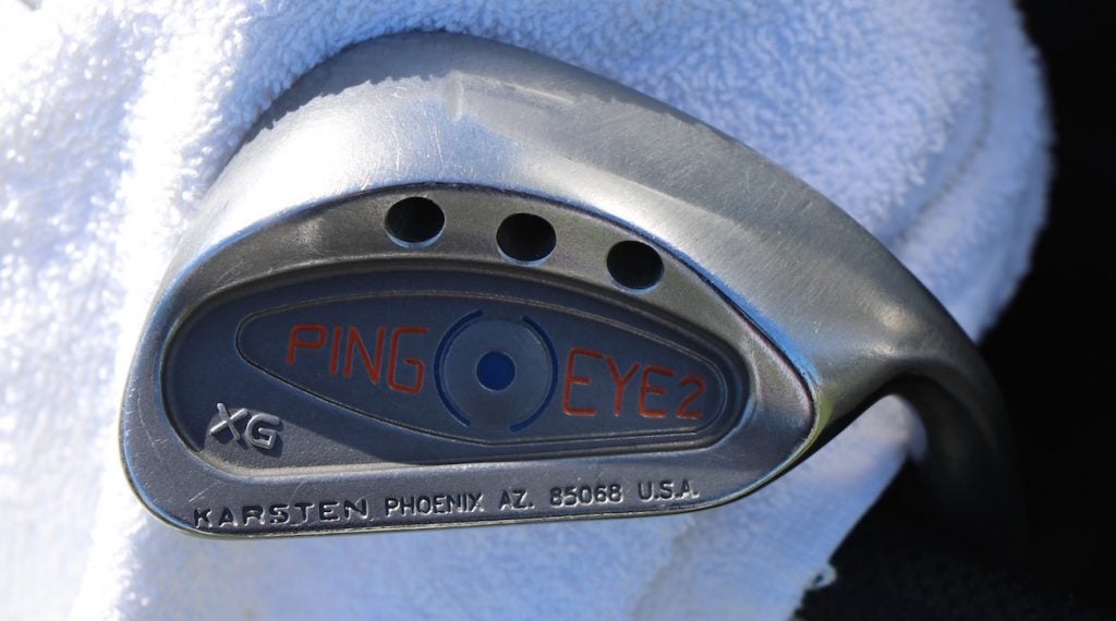 Chris DiMarco's Ping Eye2 XG lob wedge has a custom Florida Gators paintfill.