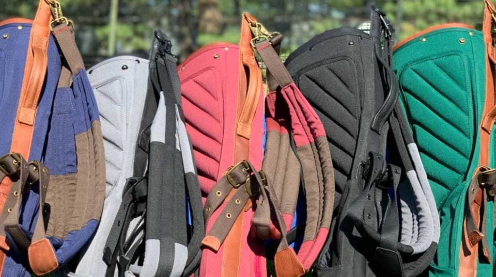An array of Shapland golf bags
