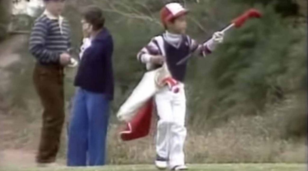 tiger woods 5 years old golf swing