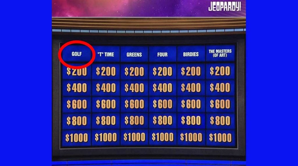 Golf-related category names graced the board on Jeopardy! last night.