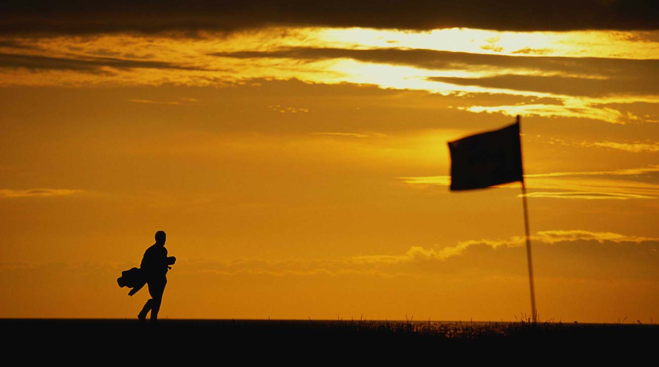 golfer and sunset