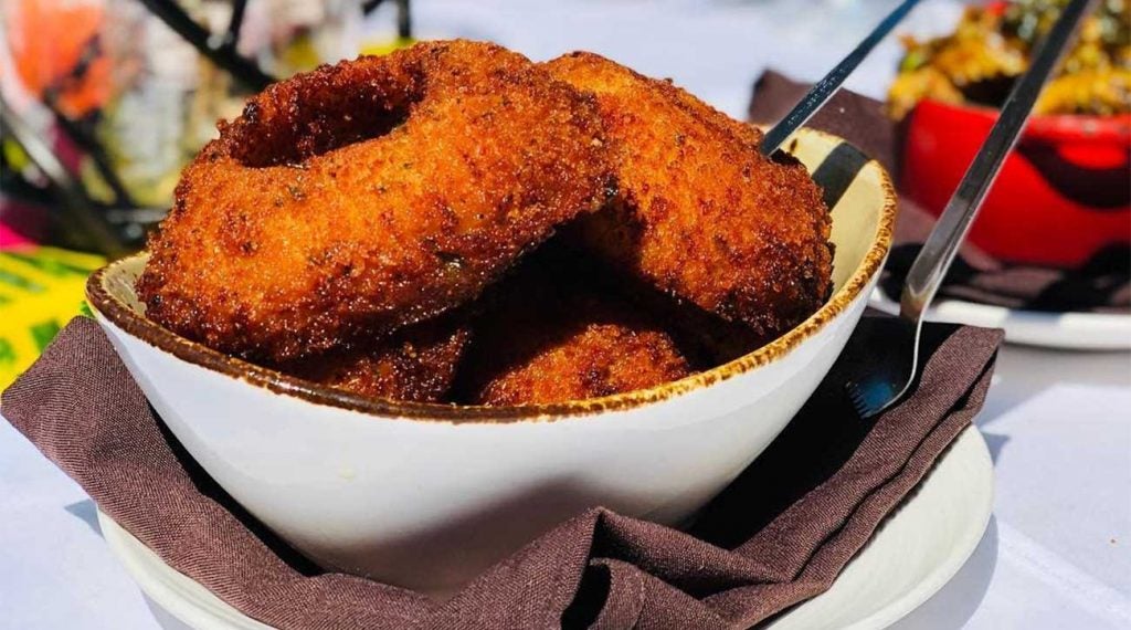 A mouth-watering look at the Colossal Onion Rings at Innisbrook Golf Resort.
