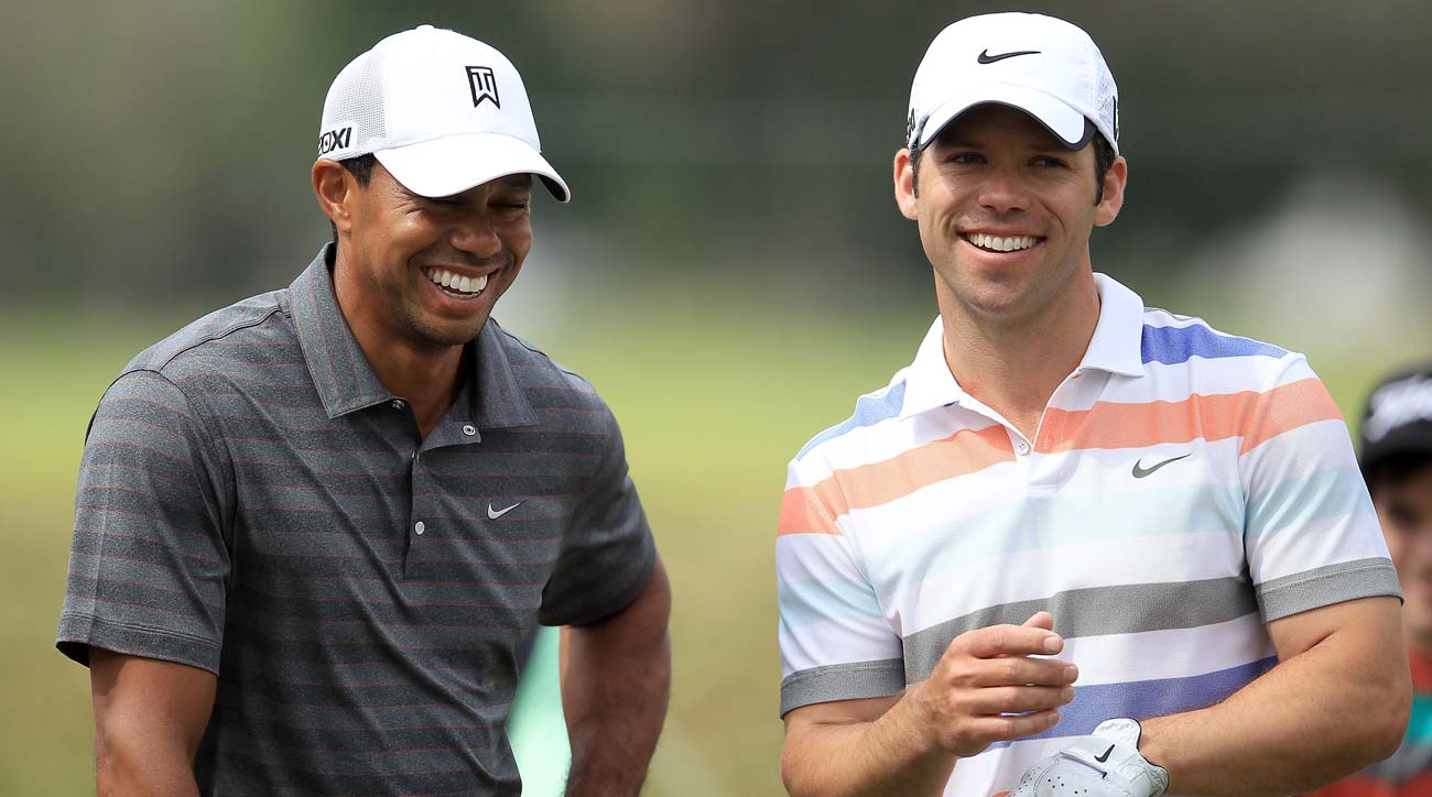 tiger woods and paul casey laugh