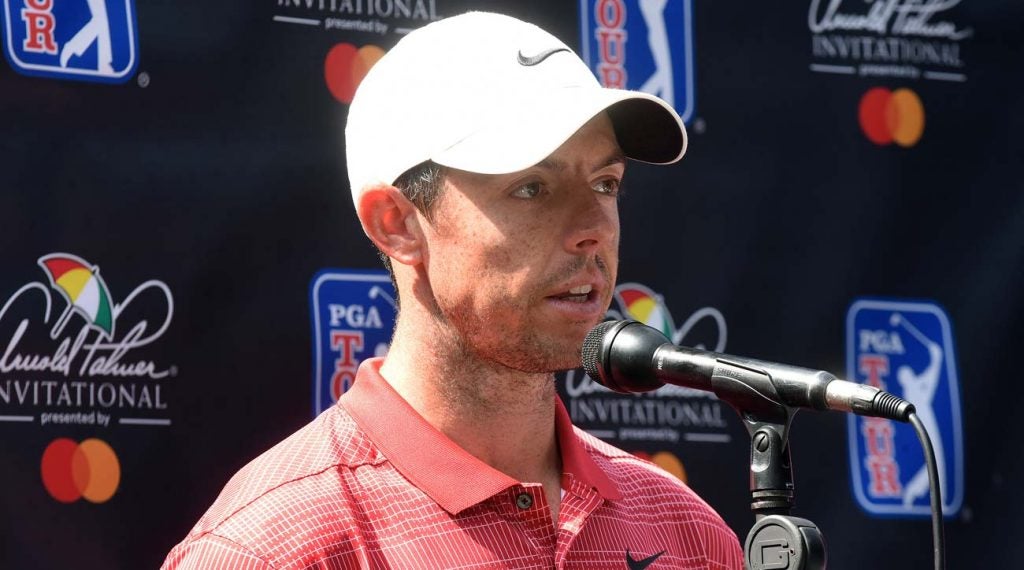 rory mcilroy at the microphone