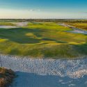 A look at the massive 9th green at Streamsong in Florida.