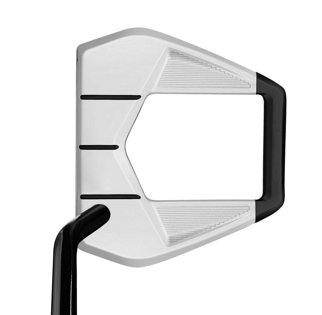TaylorMade Spider S putter at address (chalk color).