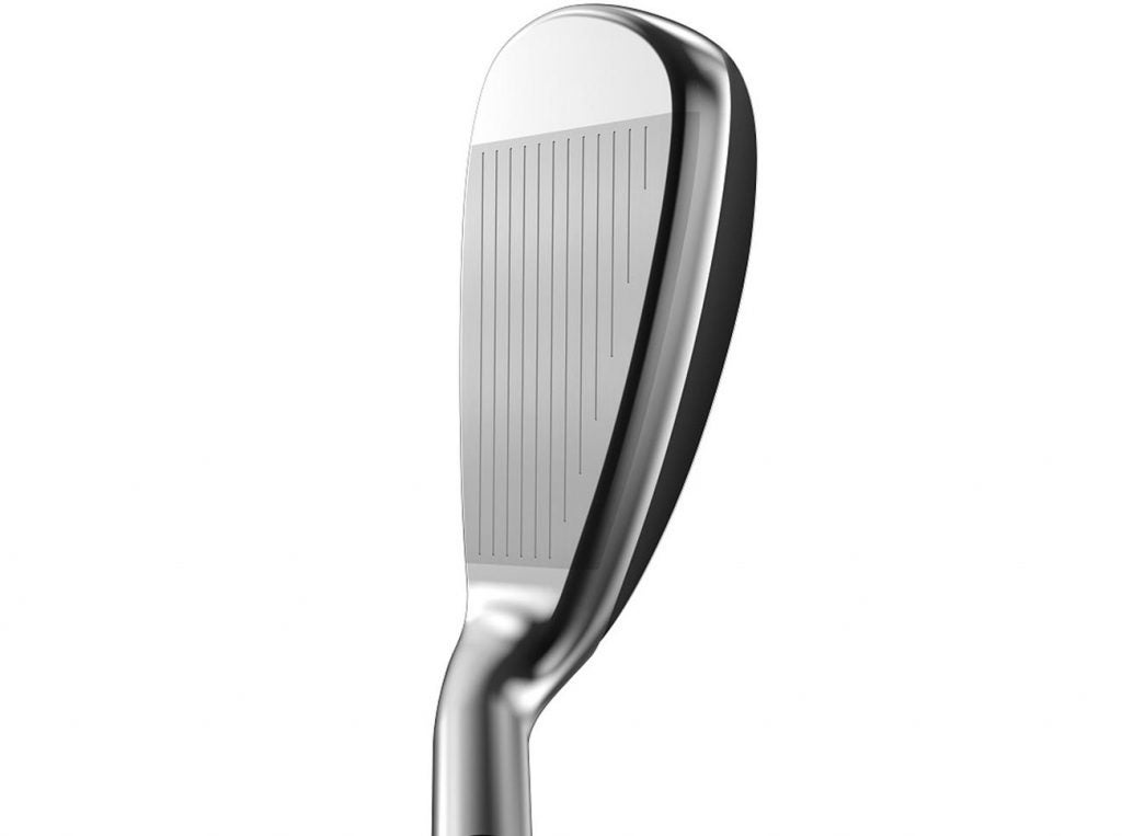The Tour Edge Hot Launch 4 iron at address.