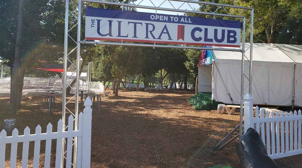 A view of the vacant Michelob Ultra Club, located at the 9th green and 10th tee.