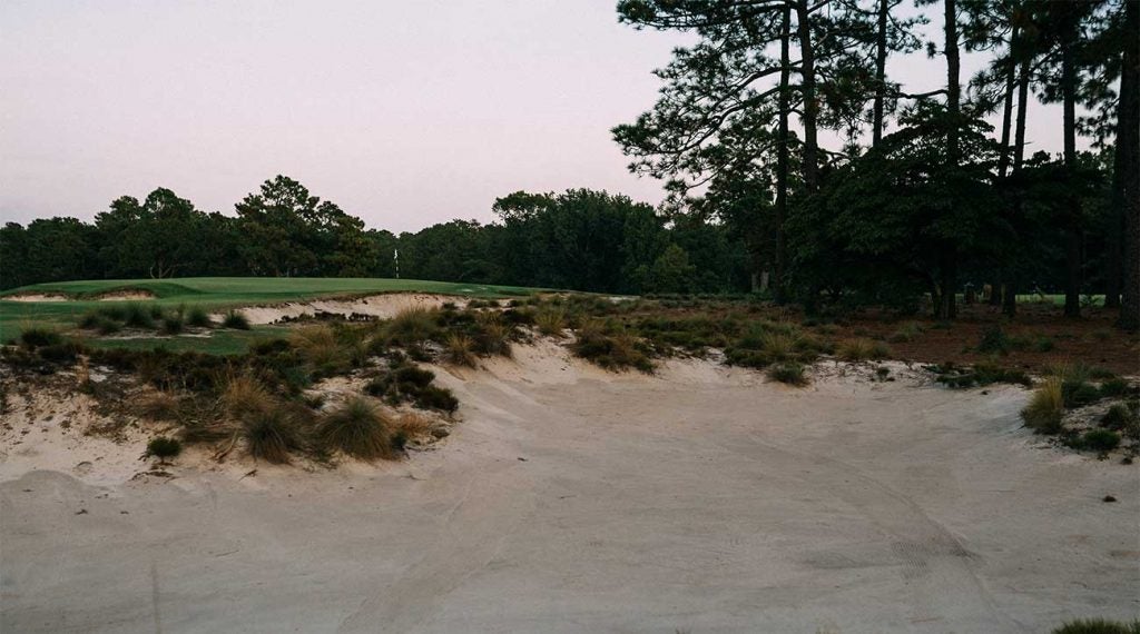 A sandy view of one of the holes at Pinehurst No. 2.
