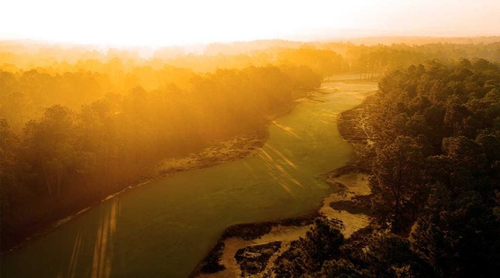 An overhead shot of Pinehurst No. 2.