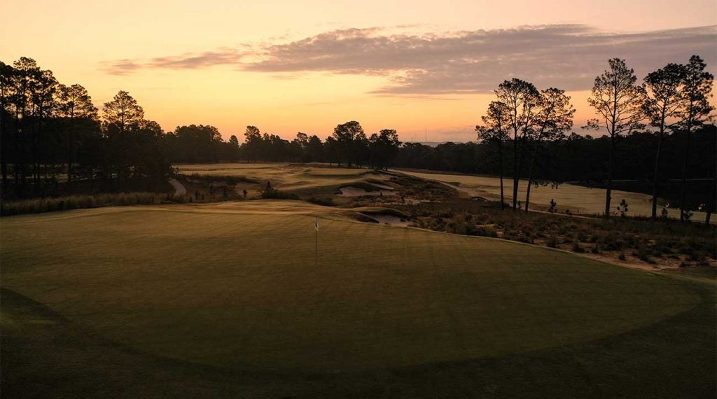 The green of the 6th hole at Pinehurst No. 4.