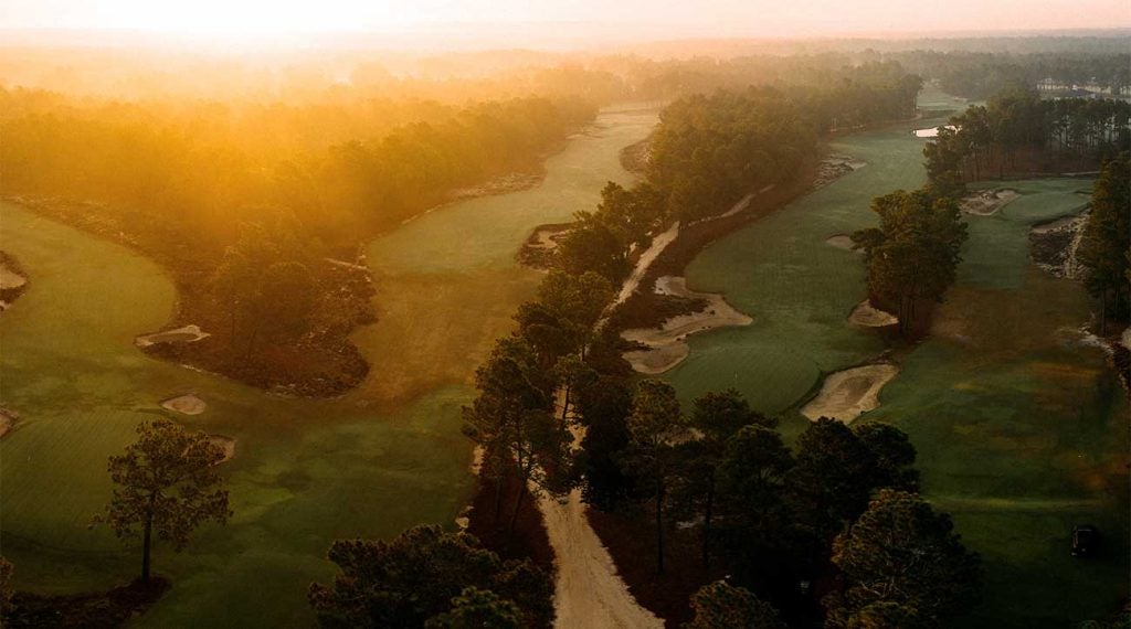 A collection of holes from an overhead view of Pinehurst No. 2.