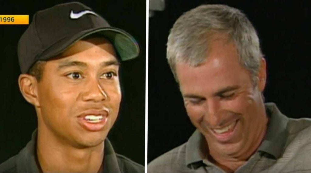 Tiger Woods and Curtis Strange sat down for an interview before his pro debut at the 1996 Greater Milwaukee Open.