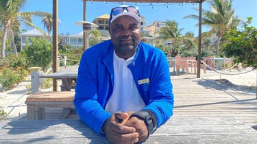 Elie Petitphait, The Abaco Club’s beach supervisor, returned to work three months after sustaining life-threatening injuring from Hurricane Dorian.