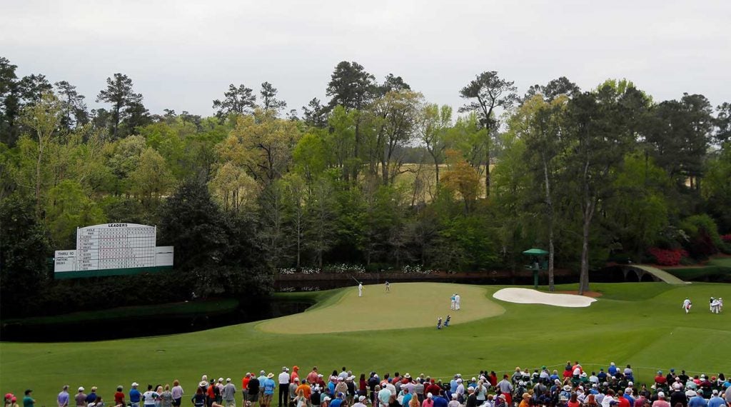 A shot of the 11th green at Augusta National.