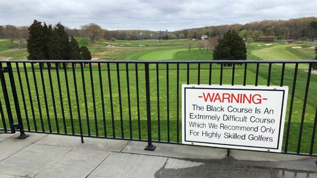 bethpage black warning sign