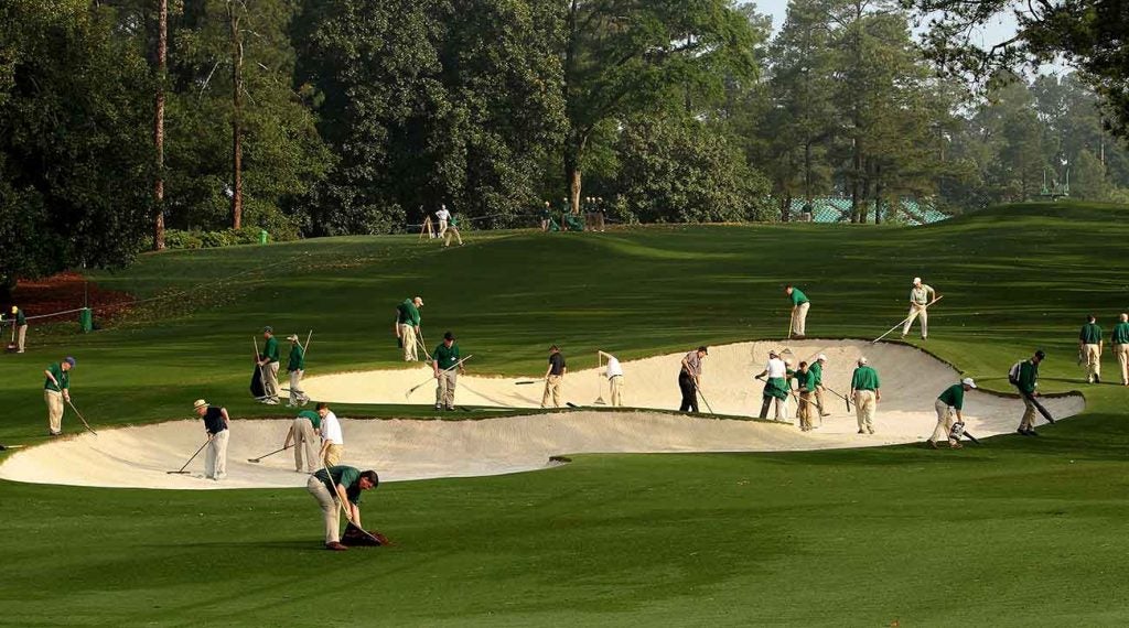 course maintenance workers in bunker