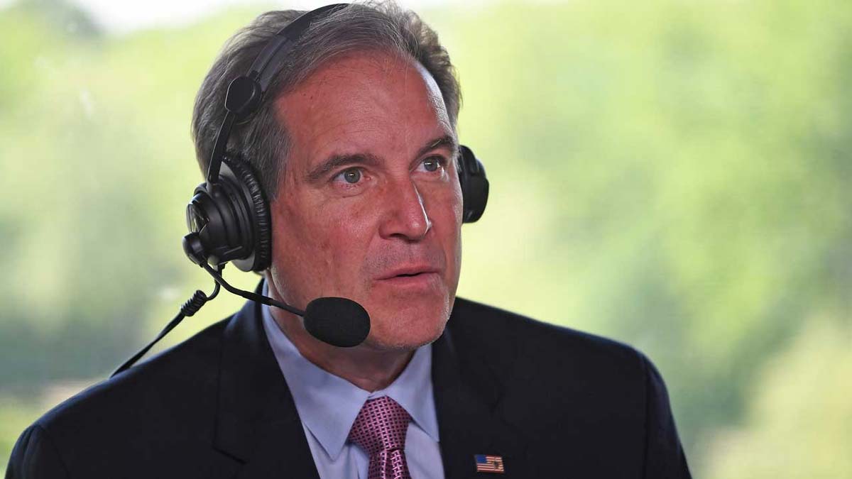 CBS lead play-by-play announcer Jim Nantz talks to NFL Network's