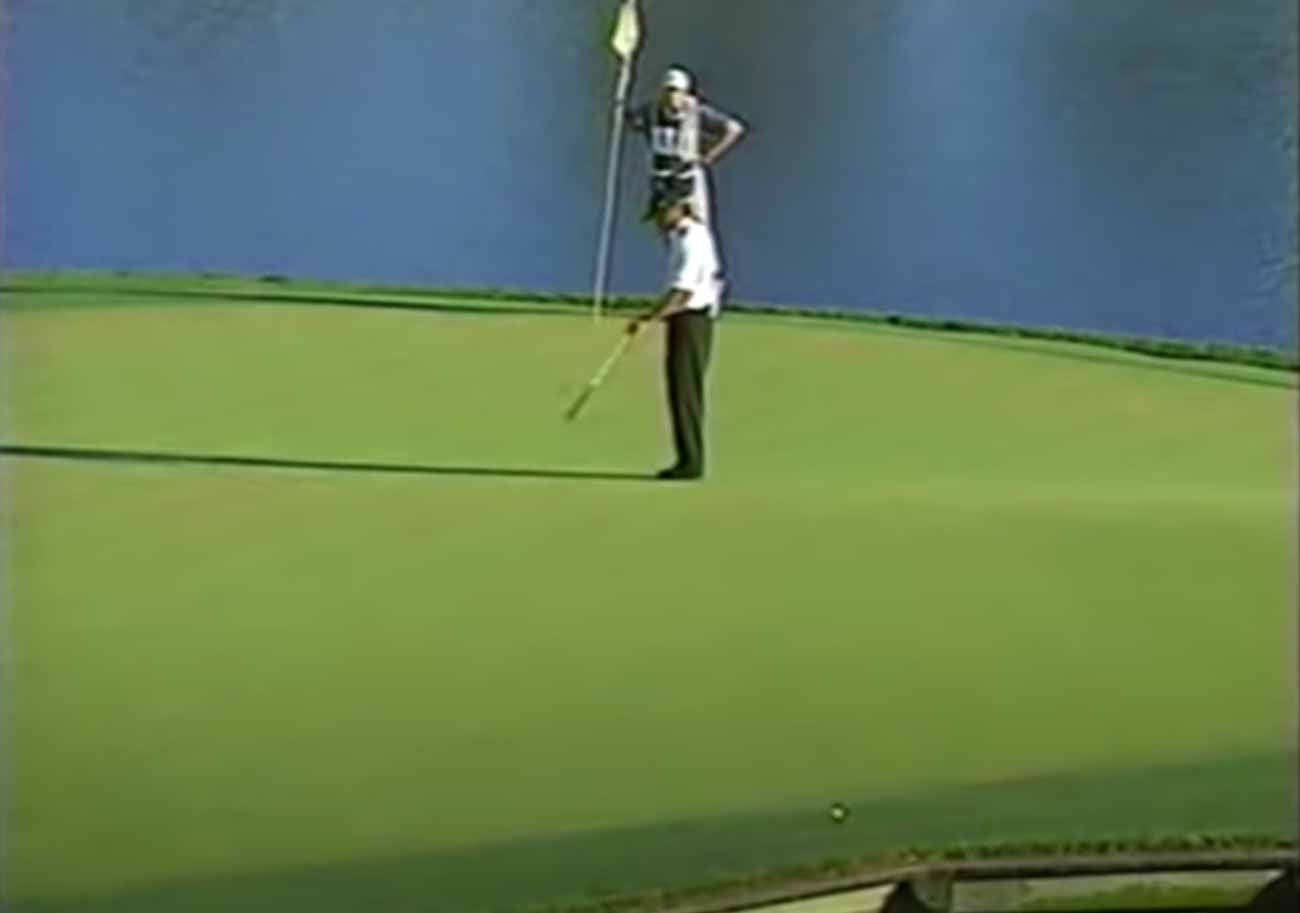 Woods took his sweet time sizing up this particular putt.
