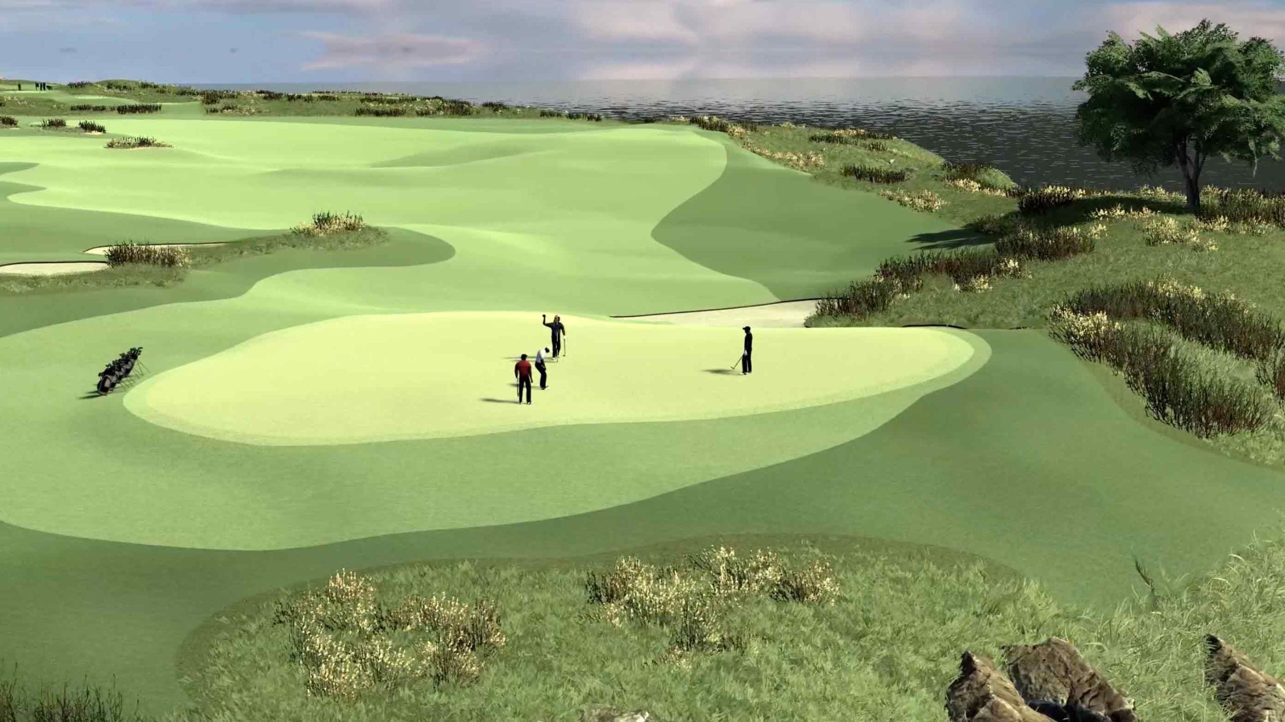 view from behind the green view from the middle of the fairway on daniele smith's design