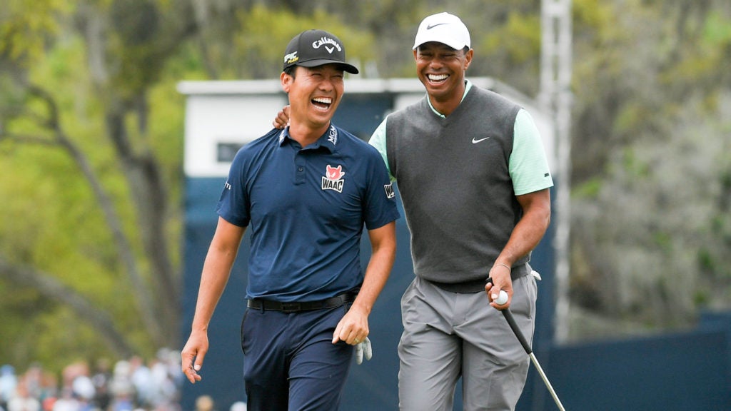 Kevin Na and Tiger Woods during last year's Players Championship.