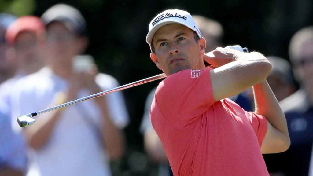 Adam Scott tees off at the Players Championship