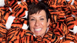 Jane Spicer posed with some of her tiger headcovers for a GOLF Magazine photoshoot in 2019.