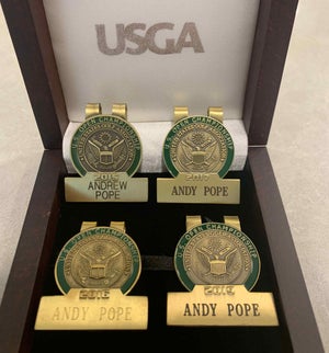 andy pope's u.s. open medals