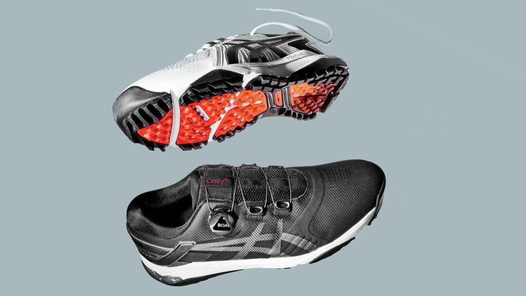 Two Asics golf shoes