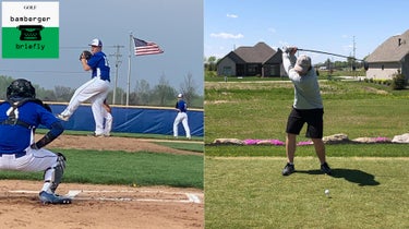 Indiana high school sophomore Drew Doty on the mound and on the golf course.