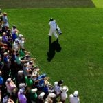 players walk augusta national tee box