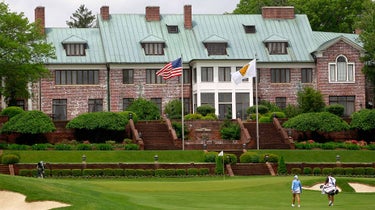 The 9th green and clubhouse at Hamilton Farm Golf Club in Gladstone, N.J.