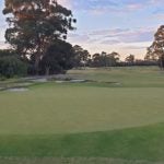 A view of the green back toward the tee of the par-4 3rd hole at Kingston Heath.