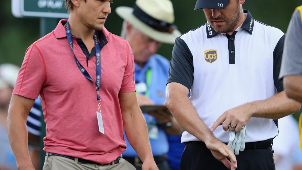 louis oosthuizen examines a hand injury