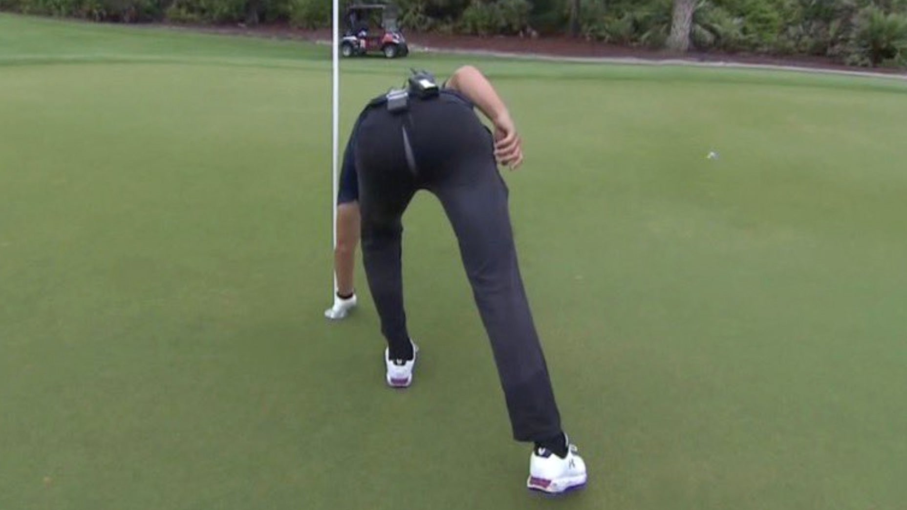 Women Golf Pants Split Pant Legs Slim Elastic Trousers Quick