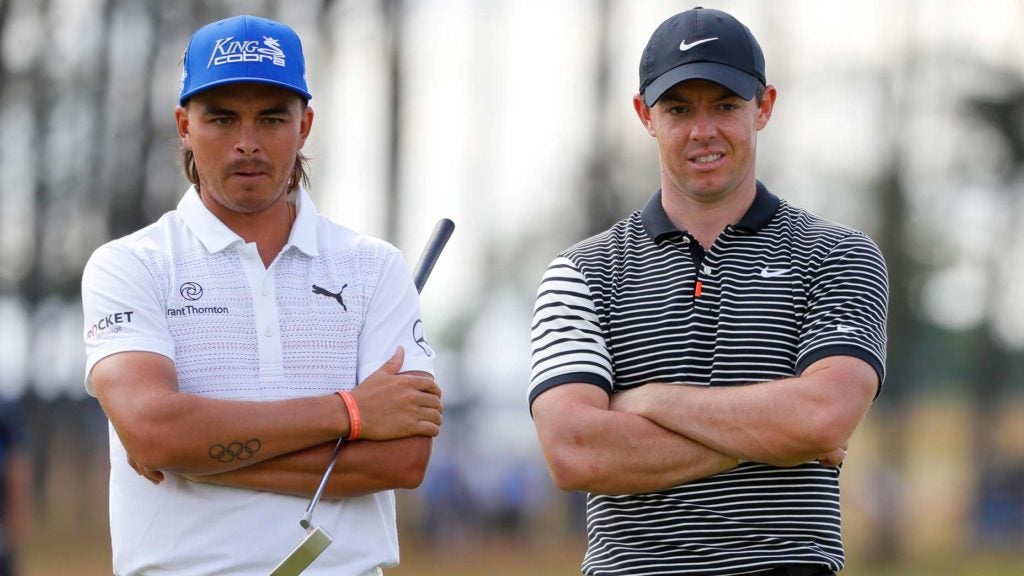 rickie fowler and rory mcilroy look at the camera