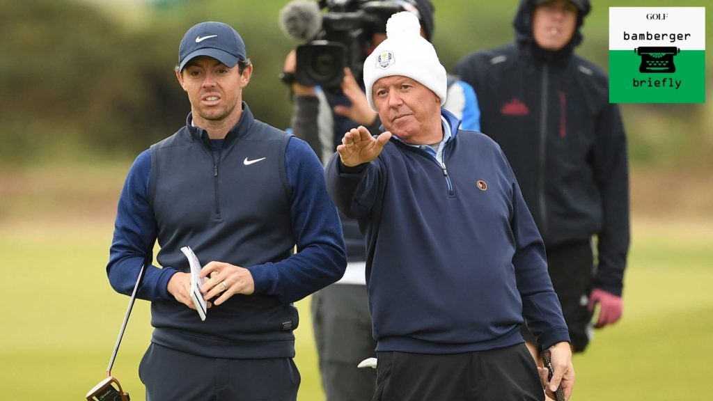 Rory McIlroy and Gerry McIlroy on golf course