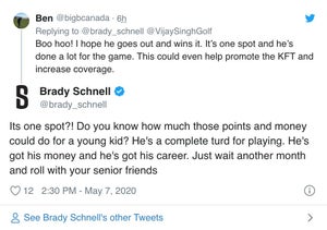 Deleted tweet from Brady Schnell