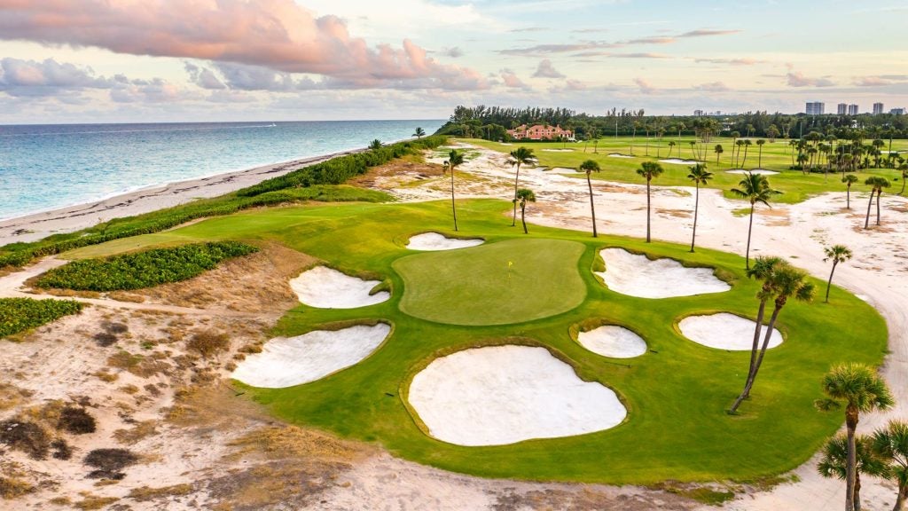 A view of the 17th hole at Seminole Golf Club.