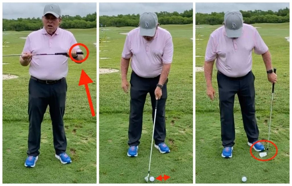 Golf Teacher Mike Adams demonstrates golf tip