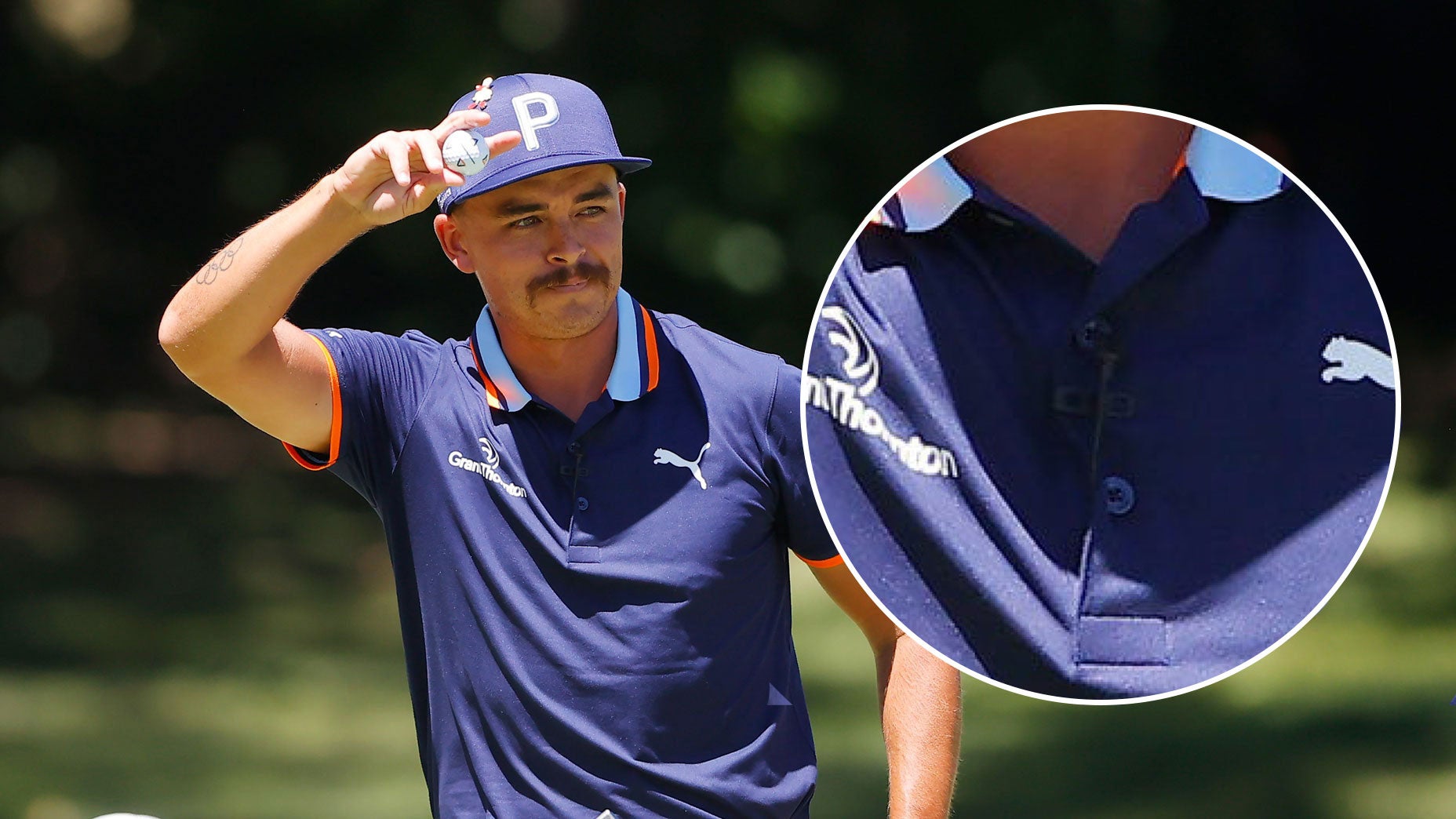 What does the p stand best sale for on rickie fowler's golf hat