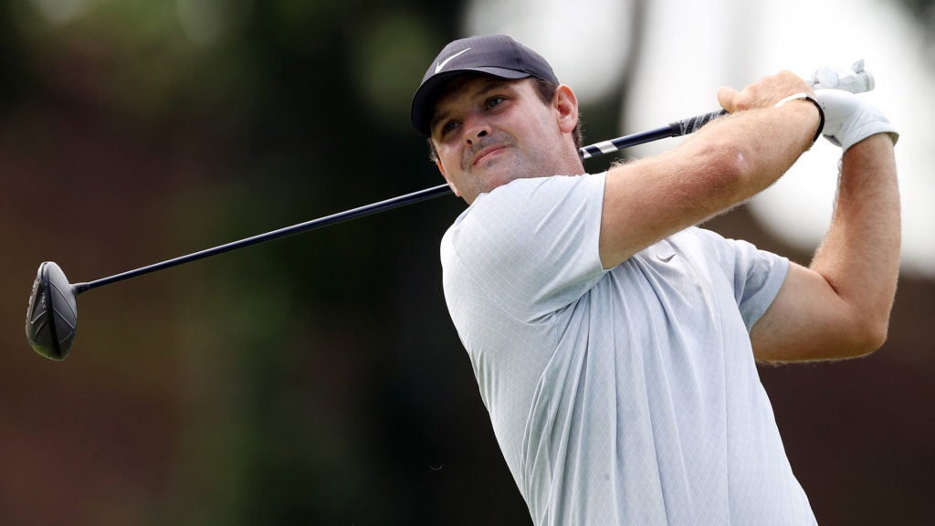 Patrick Reed looks after tee shot