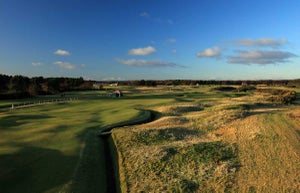 on the Championship Links at Carnoustie Golf Links the host course for the 2018 Open Championship, on November 29, 2017 in Carnoustie, Scotland. (Photo by David Cannon/Getty Images)