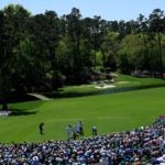 tiger woods tees off augusta national no. 12