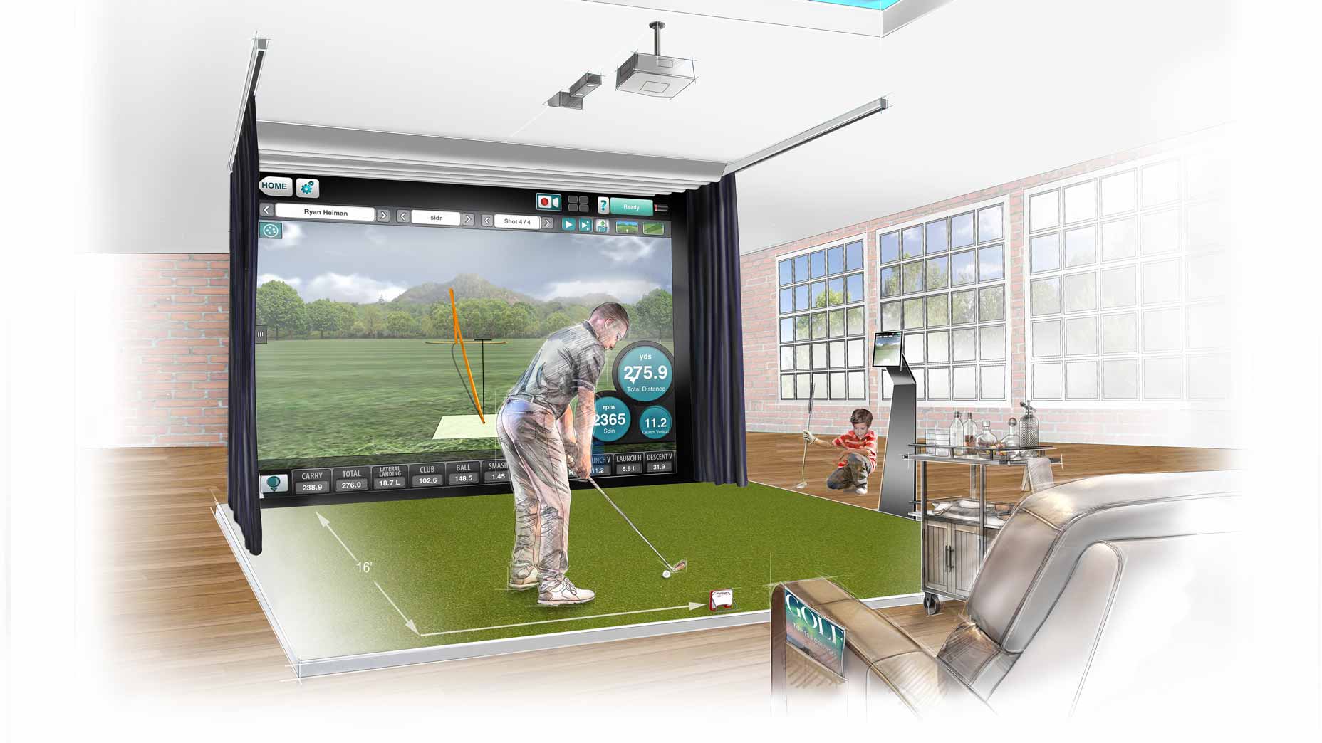 This is how FlightScope's Mevo+ in-home golf simulator works