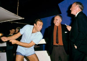 On the set of Goldfinger, Fleming and producer Harry Saltzman had a swinging time with Connery.