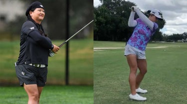 Side-by-side of Christina Kim in 2019 and 2020 to show her transformation.