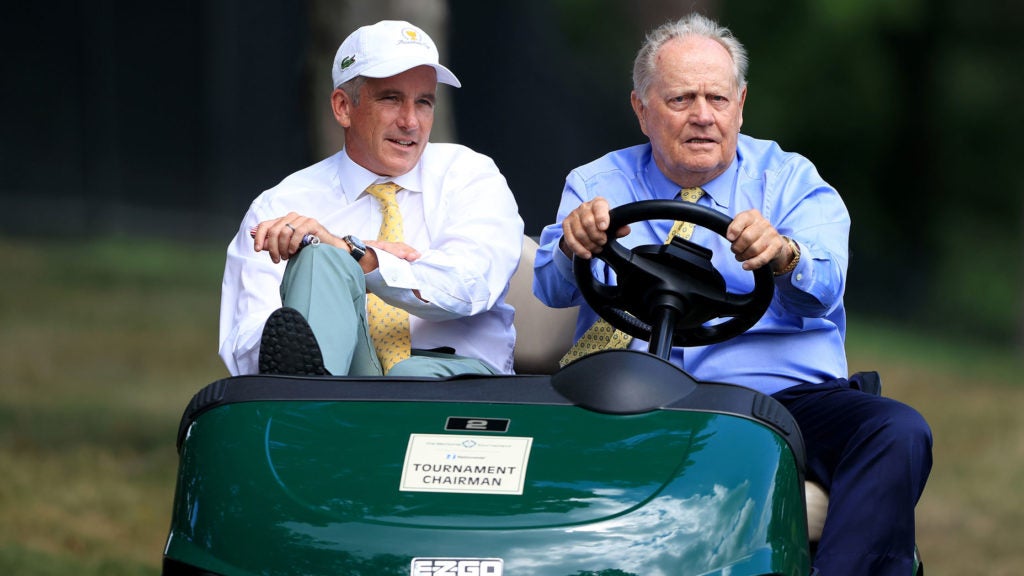 PGA Tour commissioner Jay Monahan and Jack Nicklaus