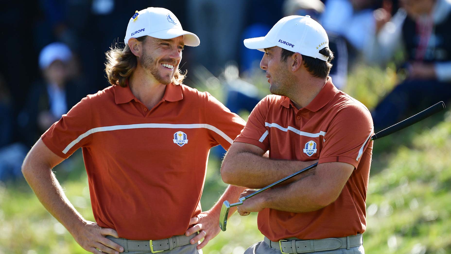 tommy fleetwood and fransesco molinari laugh