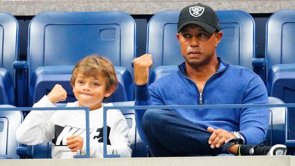 Tiger Woods and Charlie Woods at U.S. Open
